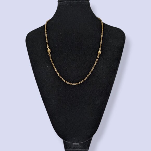 V. Block-Accented Rope Chain Necklace - Picture 2 of 5